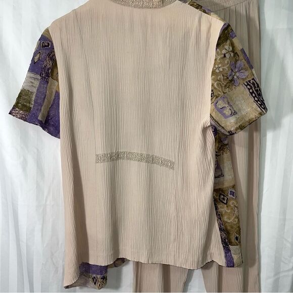 R&M Richards Karen Kwong 2 Piece Set Blouse and Pants Size 18 WP - Picture 4 of 8